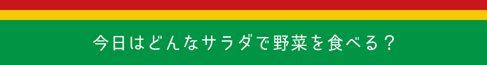 今日はどんなサラダで野菜を食べる?