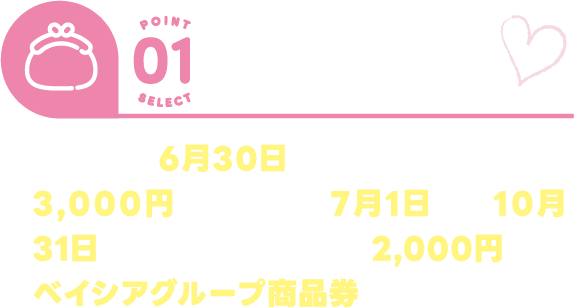 プライス 超早得で6月30日までのご購入の方に3,000円分、早得で7月1日から10月31日の間にご購入の方に2,000円分のベイシアグループ商品券をプレ ゼント!!